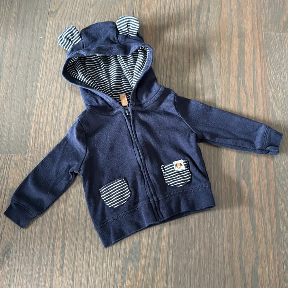 Carter's Navy  3-Piece Animals Little Jacket Set- NB - Picture 3 of 10